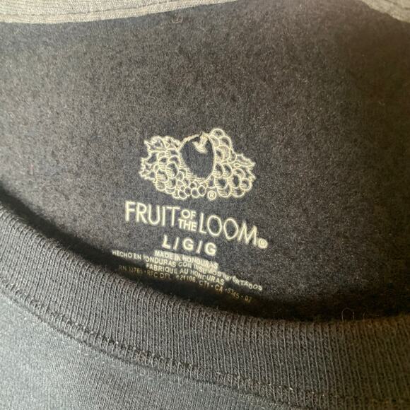 Fruit of the Loom Black Sweatshirt Crew Neck Sz Large - Picture 3 of 3